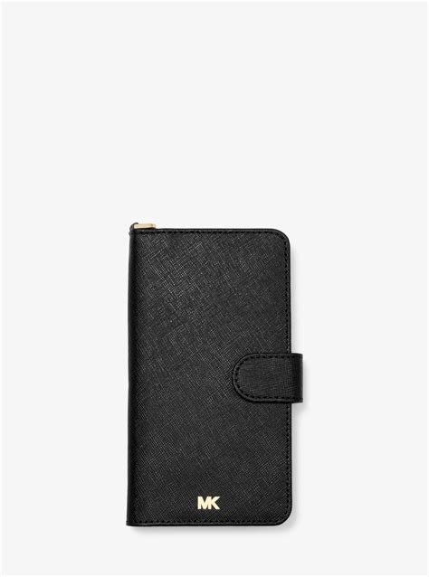 michael kors iphone x folio case|Saffiano Leather Folio Case for iPhone X/XS .